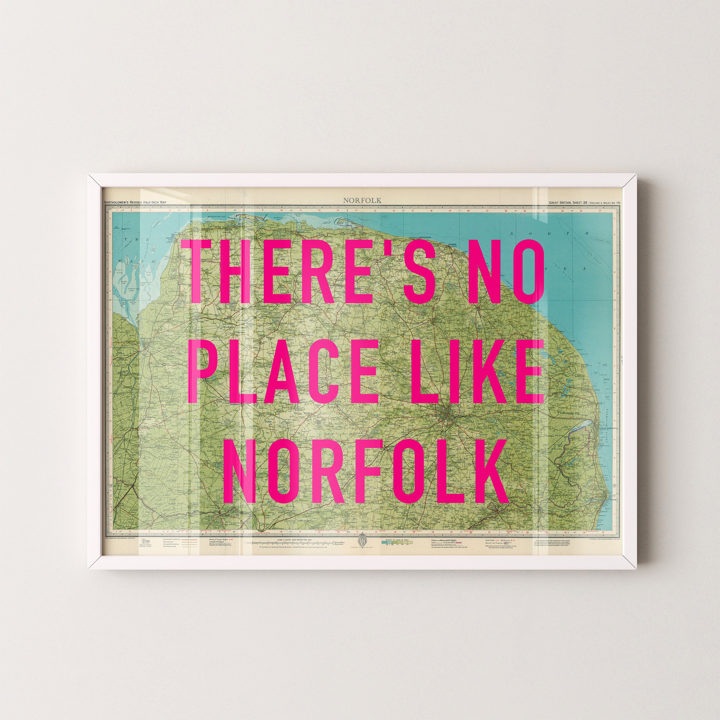 Norfolk Pop Art Map Print (landscape)