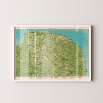 Norfolk Pop Art Map Print (landscape)