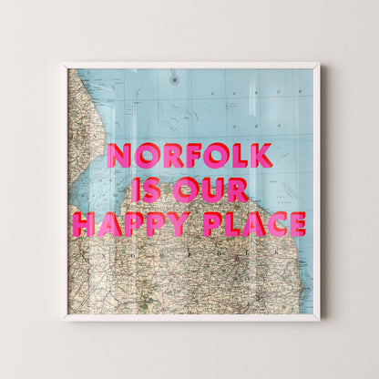 Norfolk Pop Art Map Print (square)