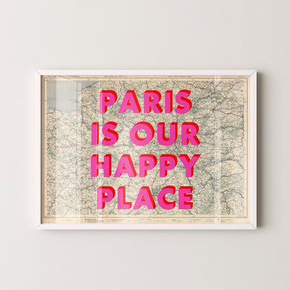 Paris Pop Art Map Print (landscape)