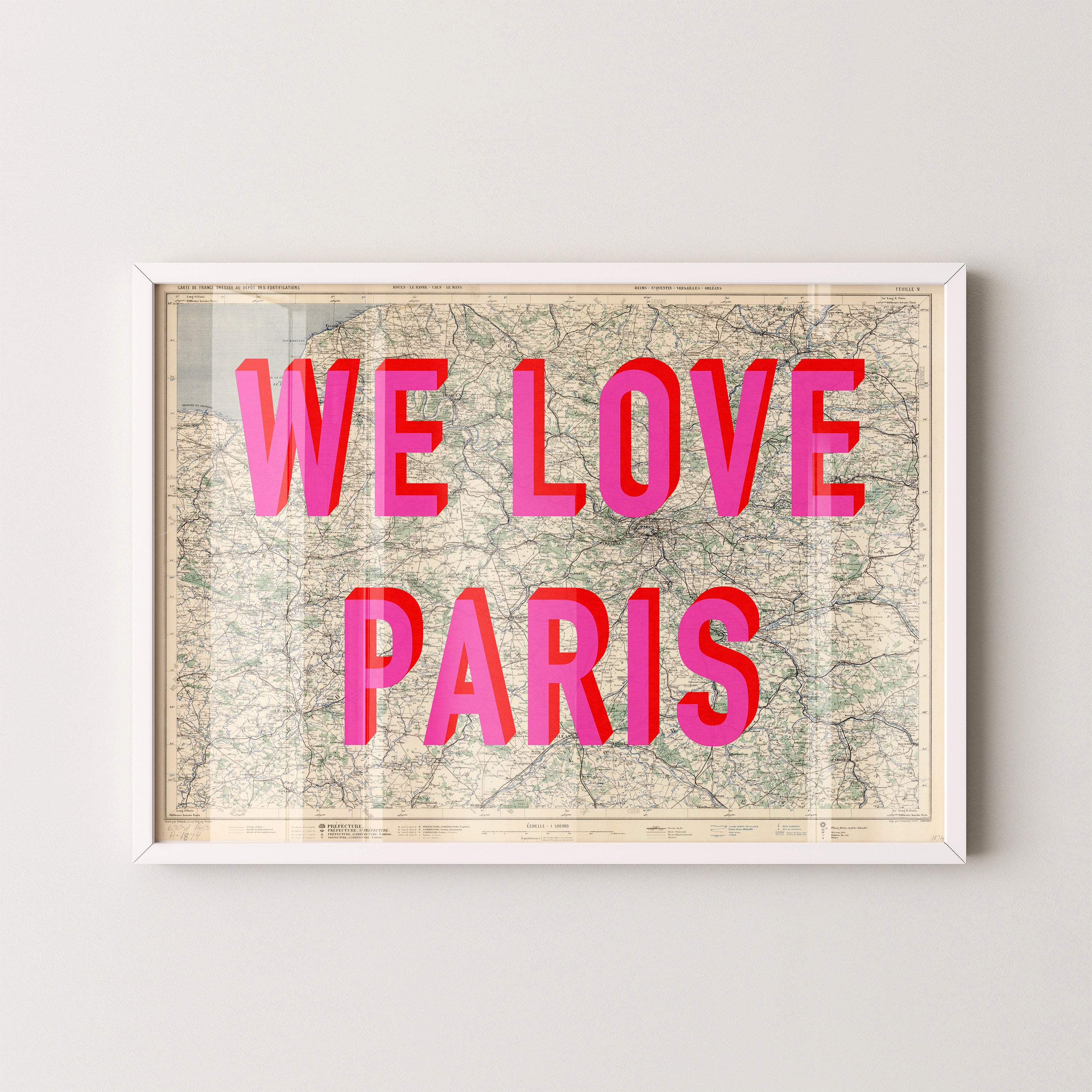 Paris Pop Art Map Print (landscape)