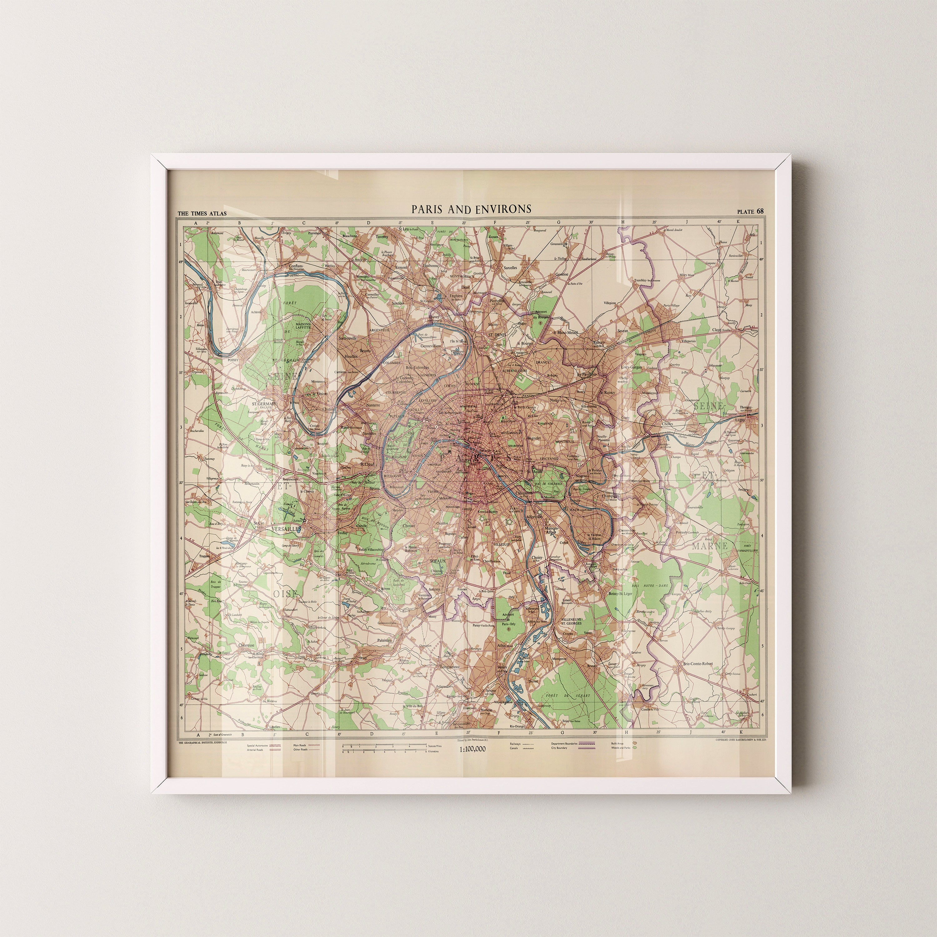 Paris Pop Art Map Print (square)