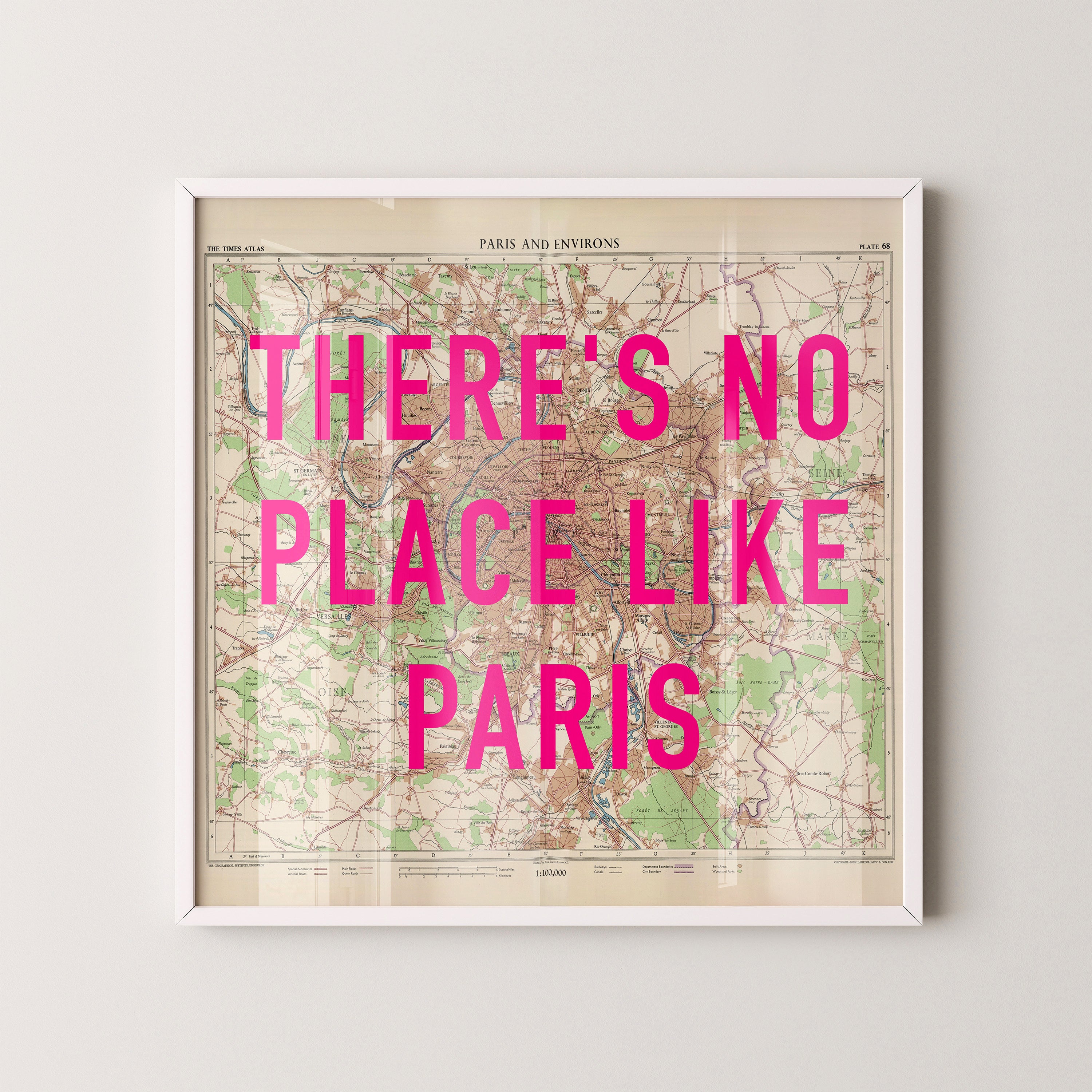 Paris Pop Art Map Print (square)