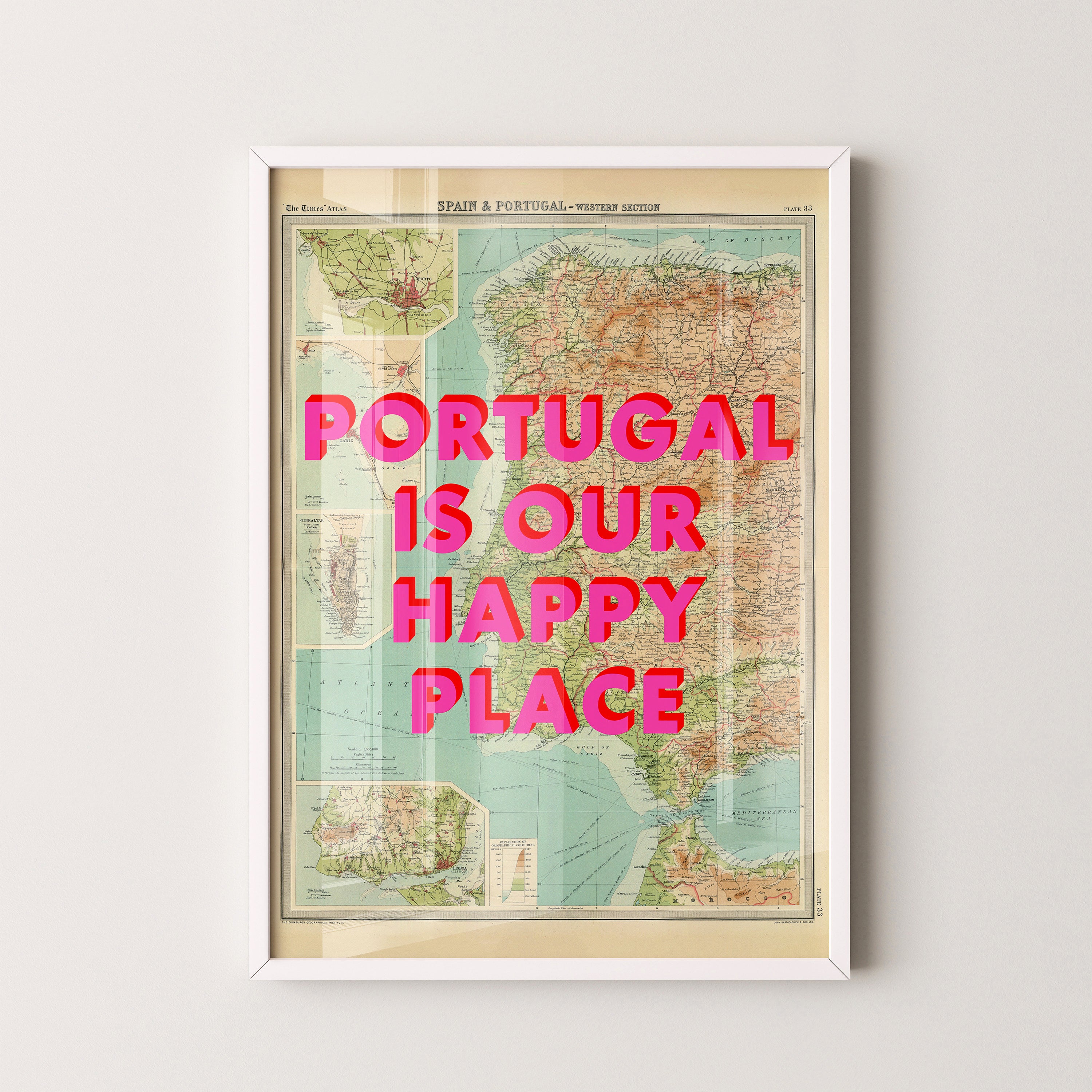 Portugal Pop Art Map Print (portrait)