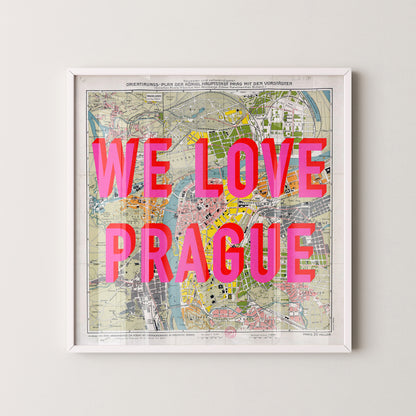 Prague Pop Art Map Print (square)