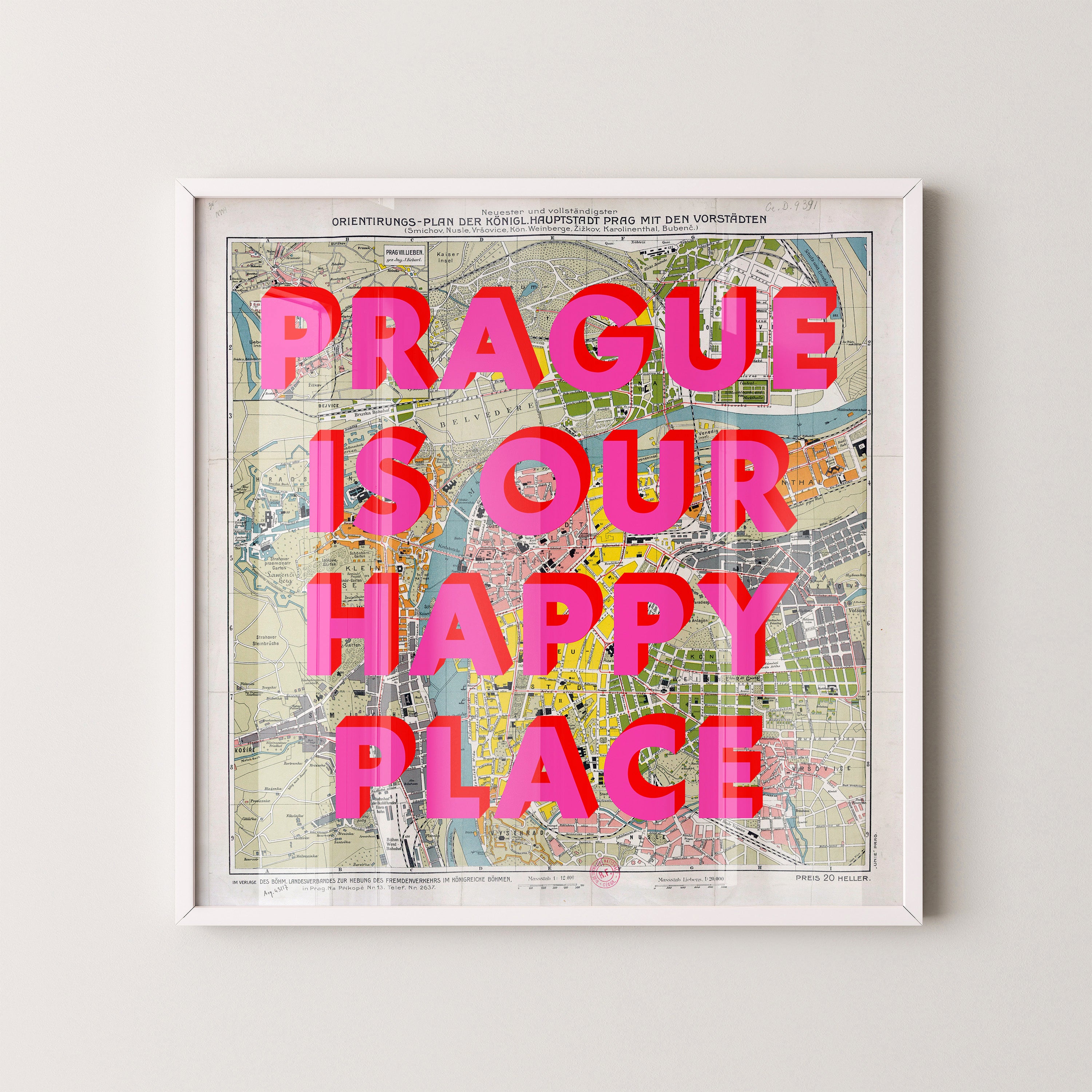 Prague Pop Art Map Print (square)