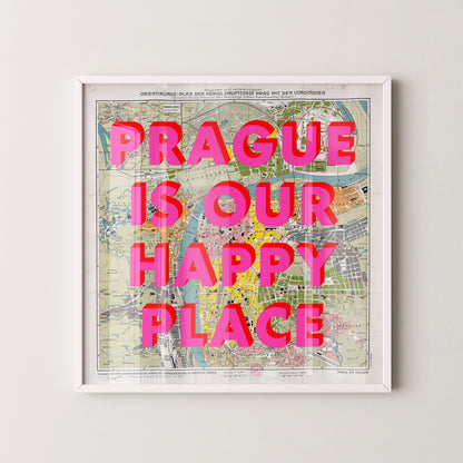 Prague Pop Art Map Print (square)