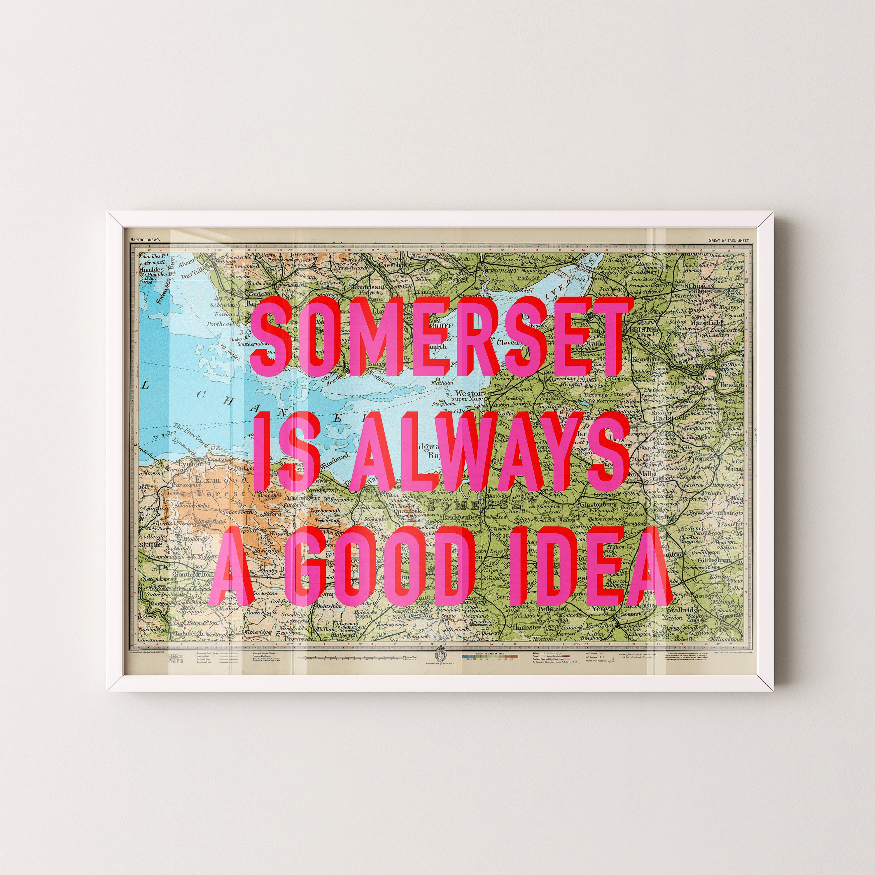Somerset Pop Art Map Print (landscape)