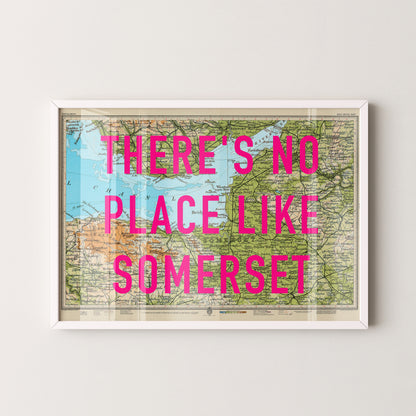 Somerset Pop Art Map Print (landscape)