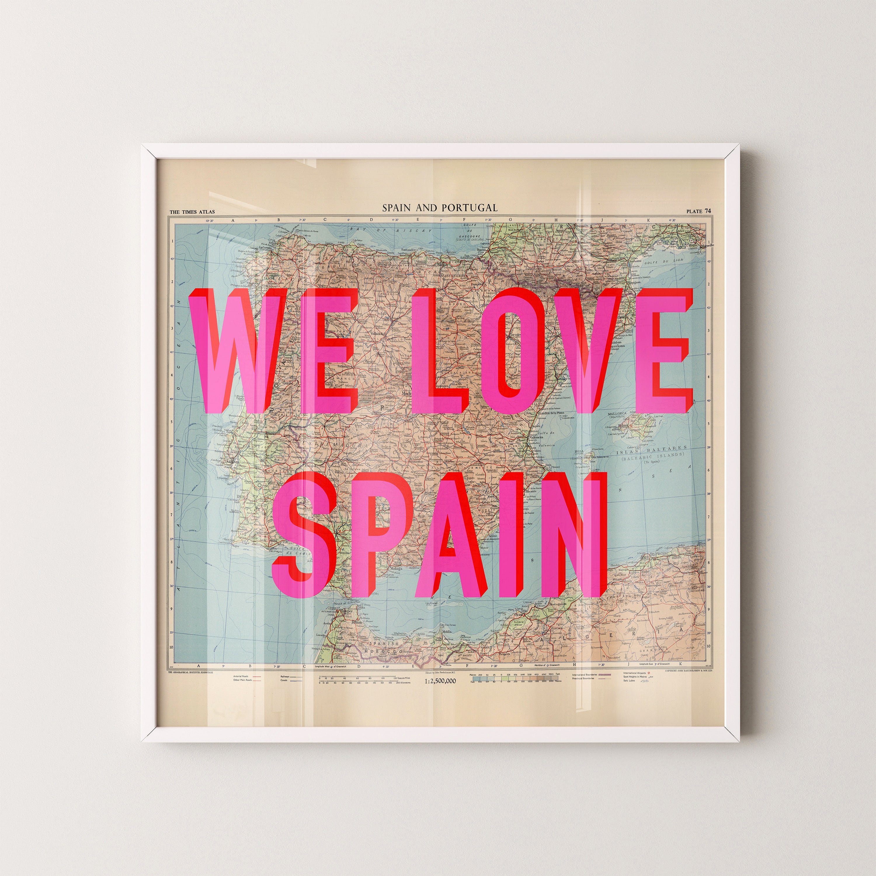 Spain Pop Art Map Print (square)