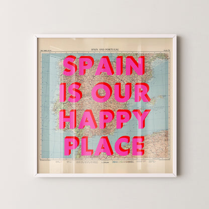 Spain Pop Art Map Print (square)