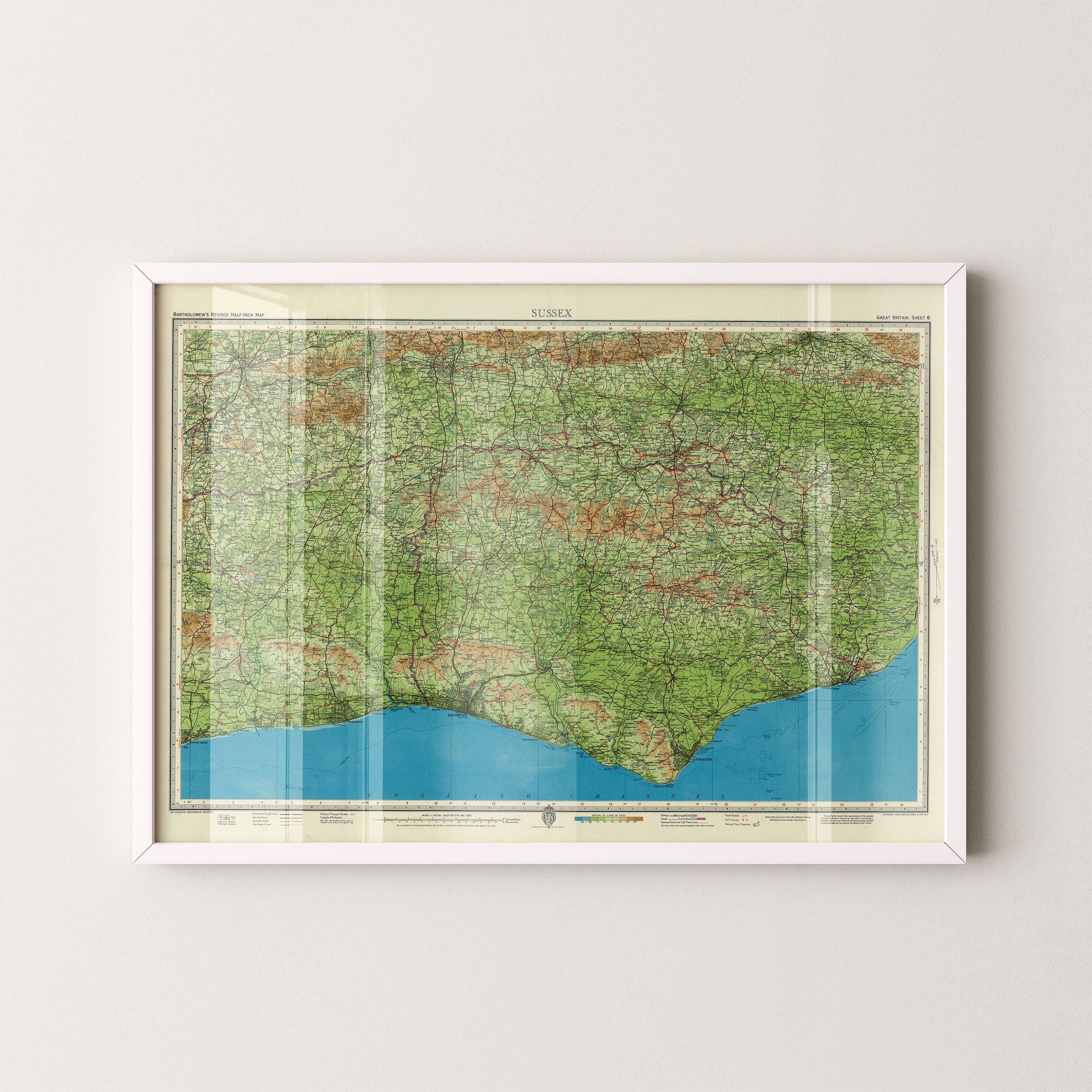 Sussex Pop Art Map Print (landscape)