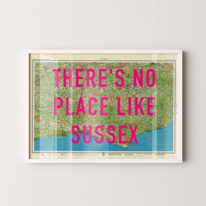 Sussex Pop Art Map Print (landscape)