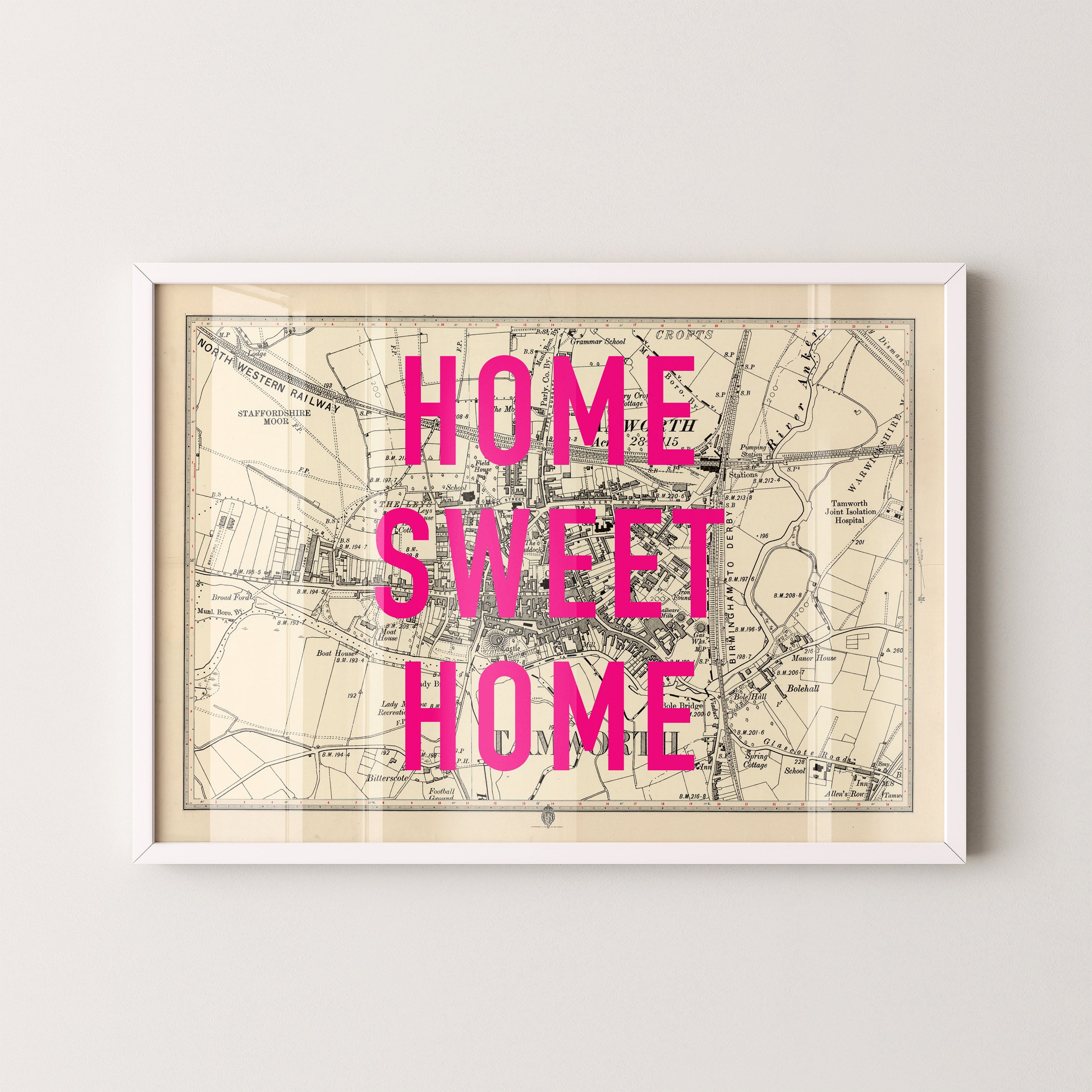 Tamworth Pop Art Map Print (landscape)