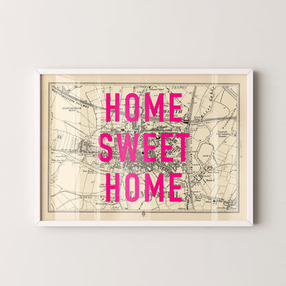 Tamworth Pop Art Map Print (landscape)