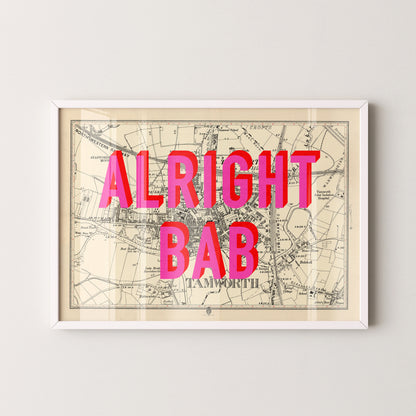 Tamworth Pop Art Map Print (landscape)