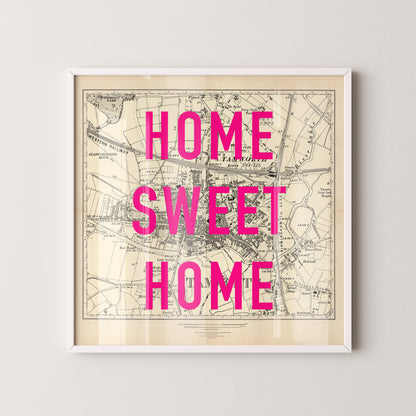 Tamworth Pop Art Map Print (square)