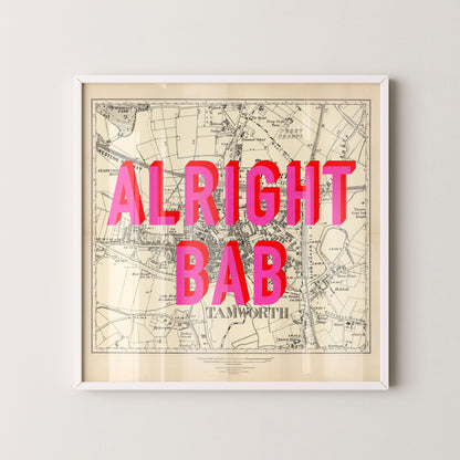 Tamworth Pop Art Map Print (square)