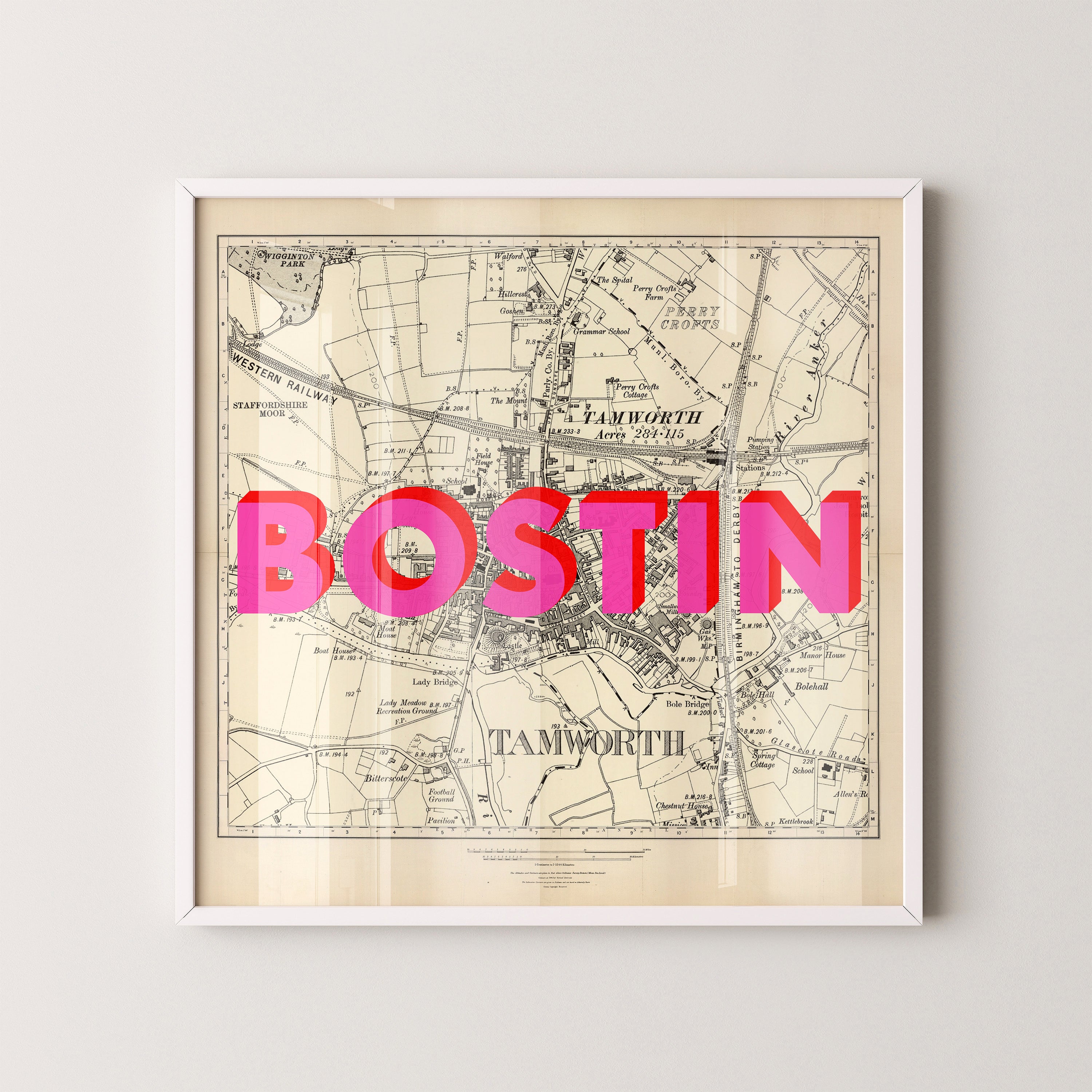 Tamworth Pop Art Map Print (square)