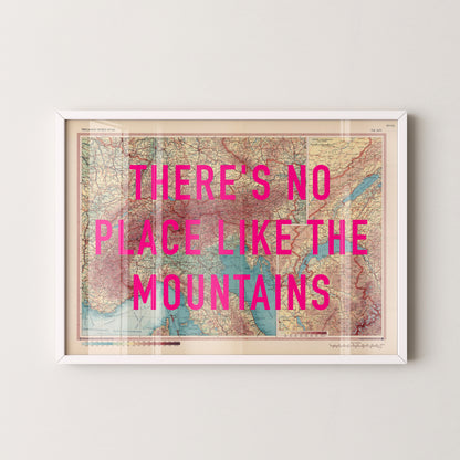 The Alps Pop Art Map Print (landscape)