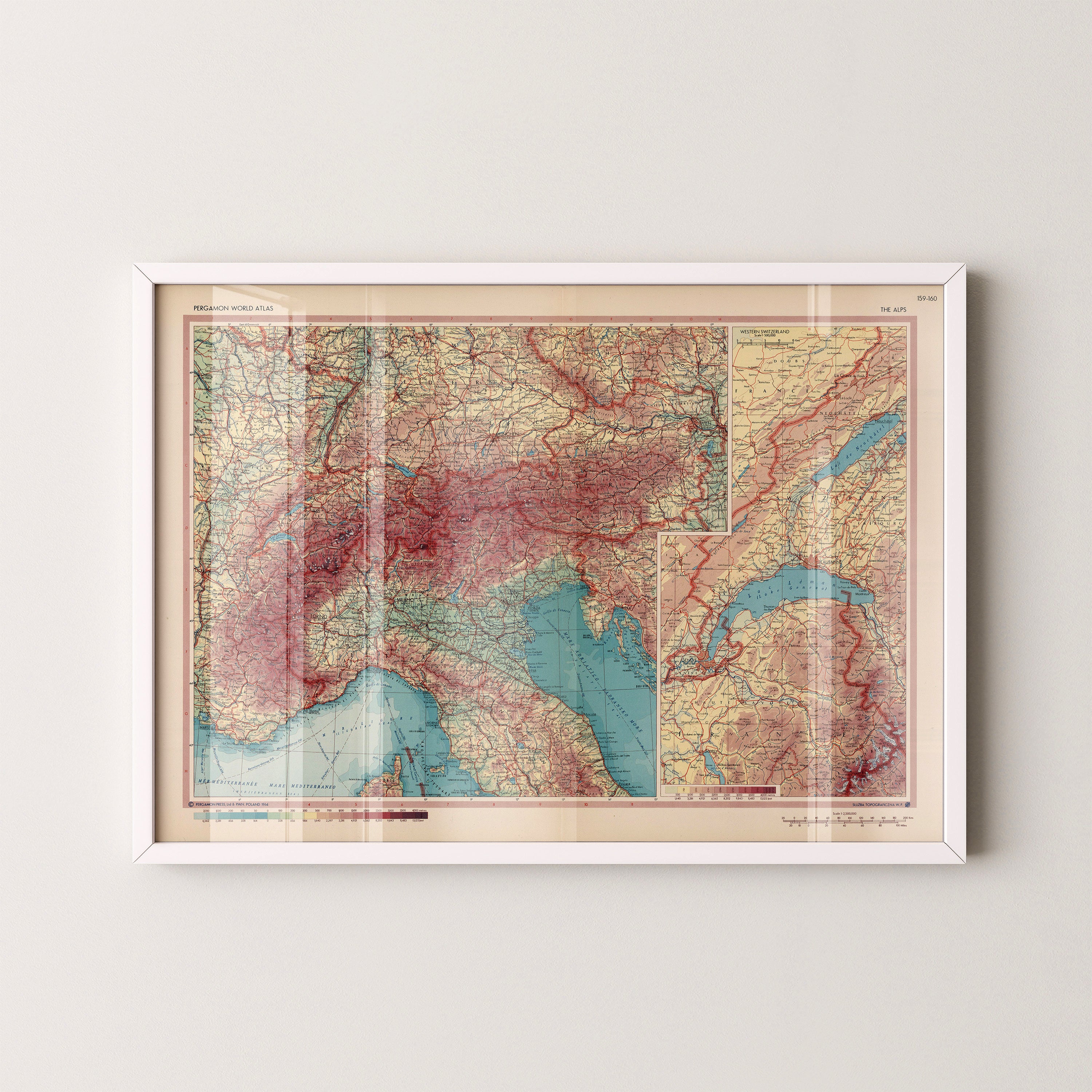 The Alps Pop Art Map Print (landscape)