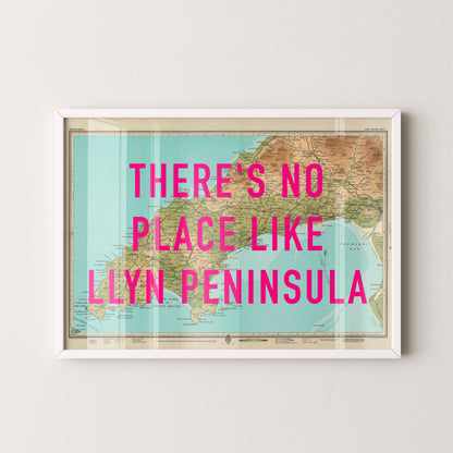 Llyn Peninsula Pop Art Map Print (landscape)