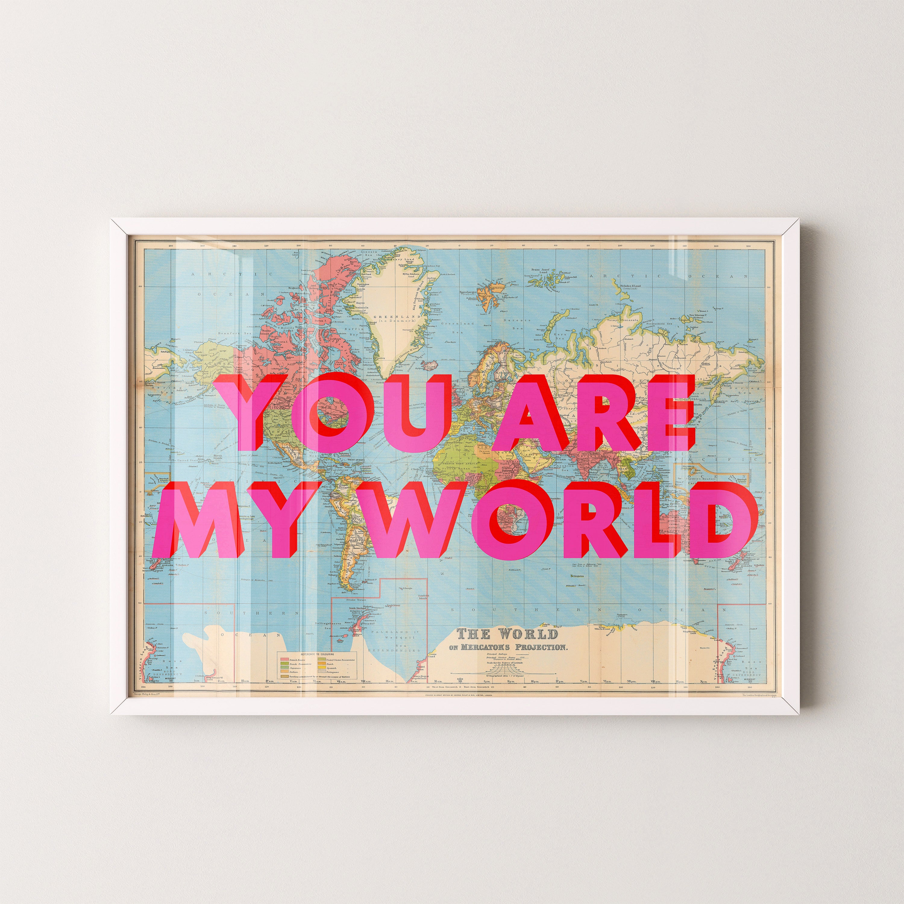 World Pop Art Map Print (landscape)