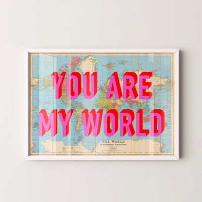 World Pop Art Map Print (landscape)