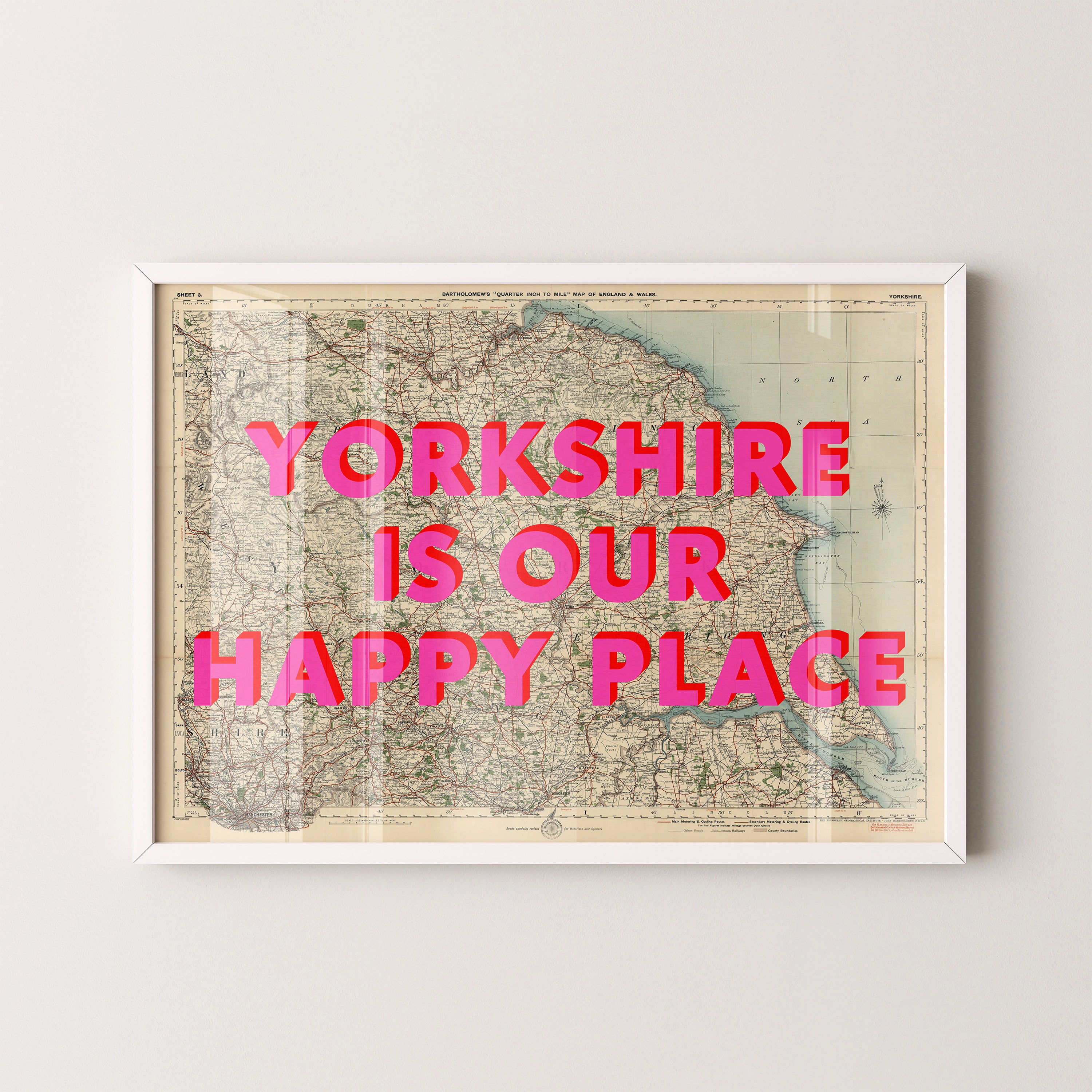 Yorkshire Pop Art Map Print (landscape)