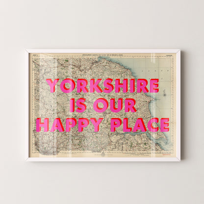 Yorkshire Pop Art Map Print (landscape)