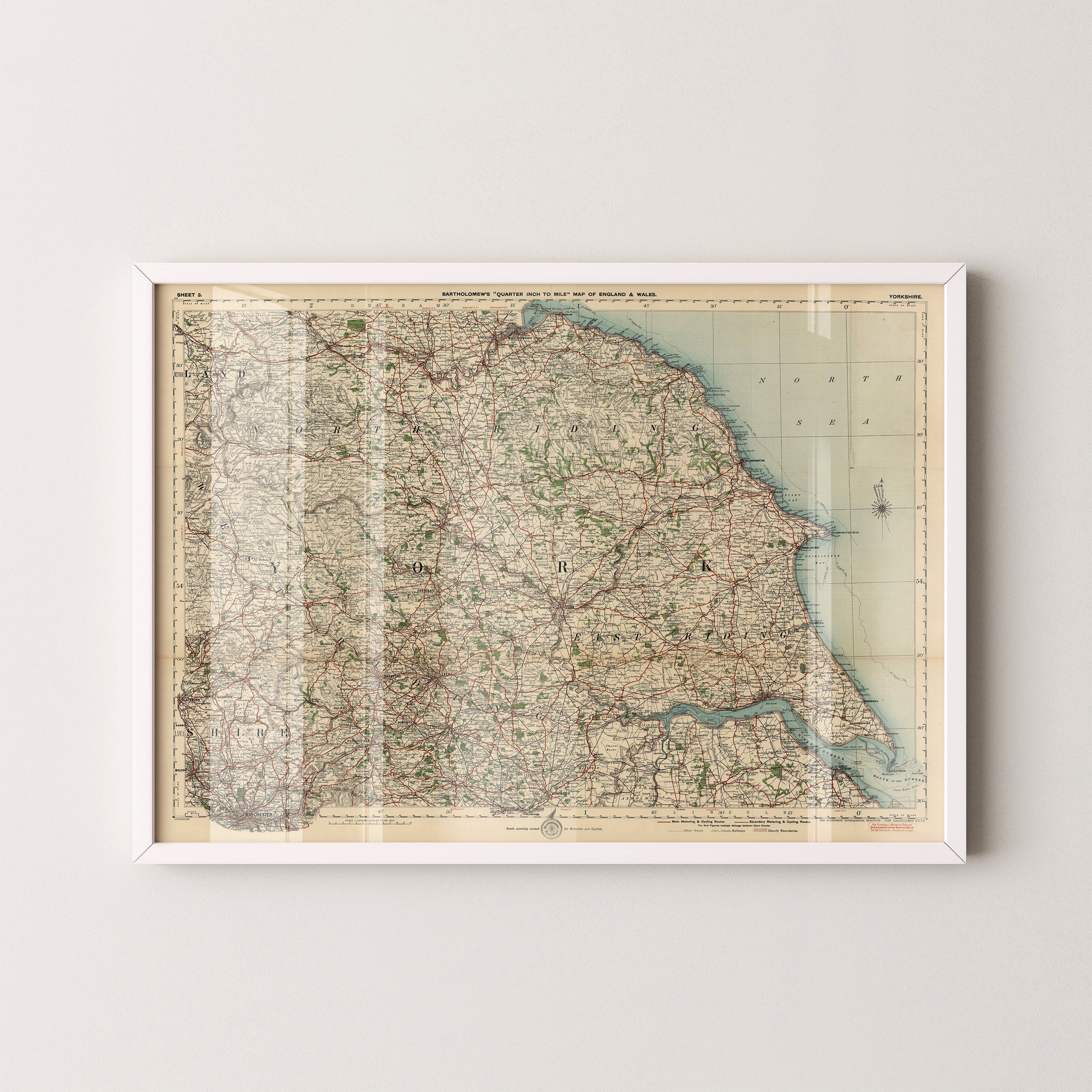 Yorkshire Pop Art Map Print (landscape)