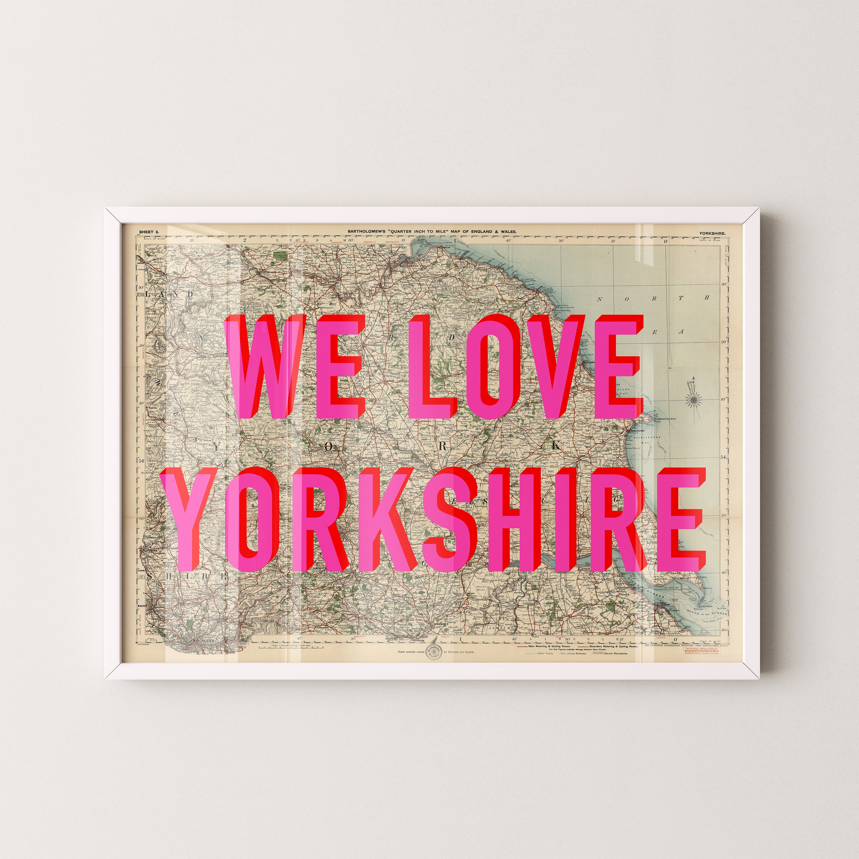 Yorkshire Pop Art Map Print (landscape)