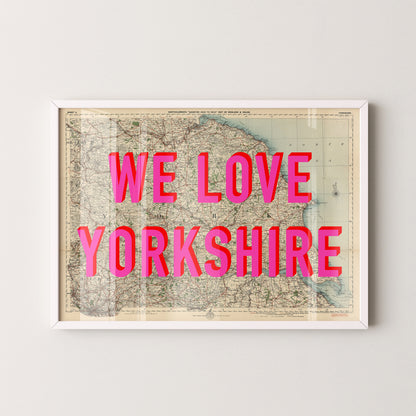 Yorkshire Pop Art Map Print (landscape)